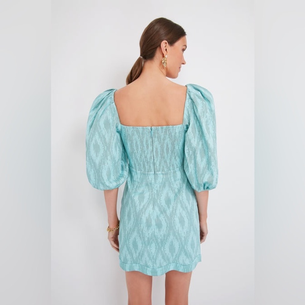 Alexis | Jade Weave Valera Puff Sleeve Ikat Mini Dress Medium - Picture 4 of 12